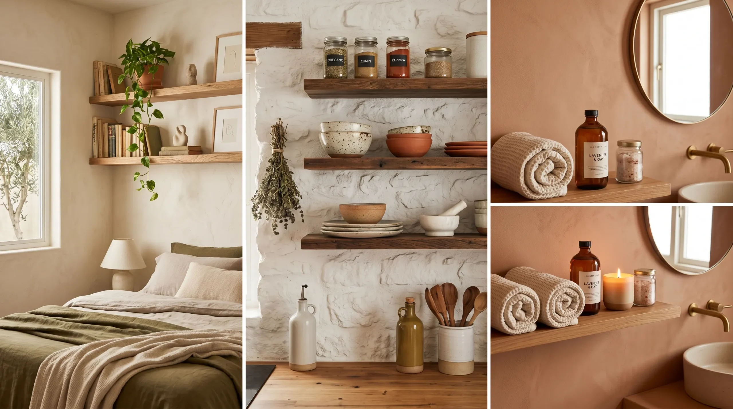 Estantes flotantes dormitorio cocina y baño soluciones decorativas por estancia 2026