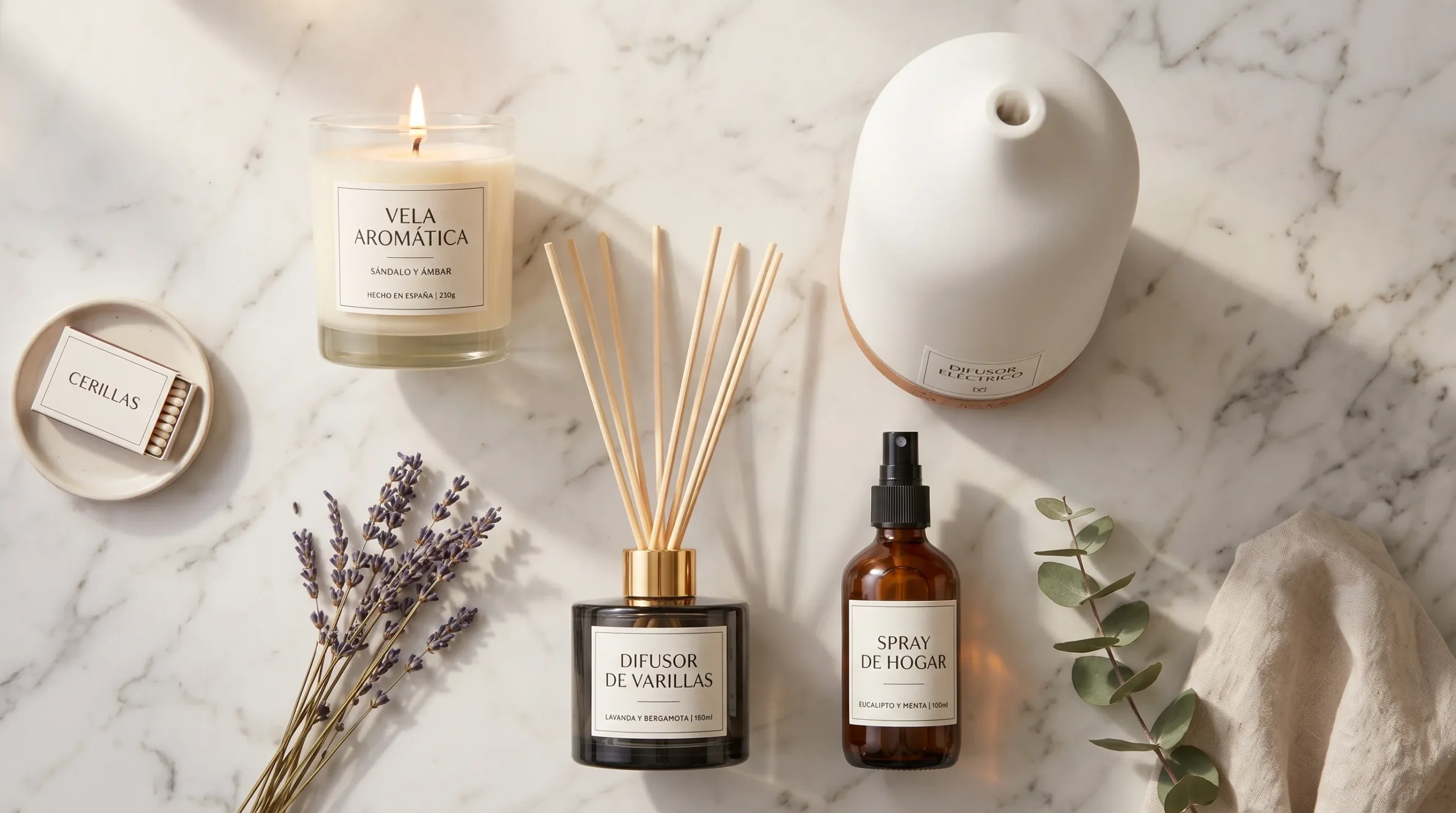Tipos aromatizadores hogar velas difusor varillas difusor eléctrico spray comparativa 2026
