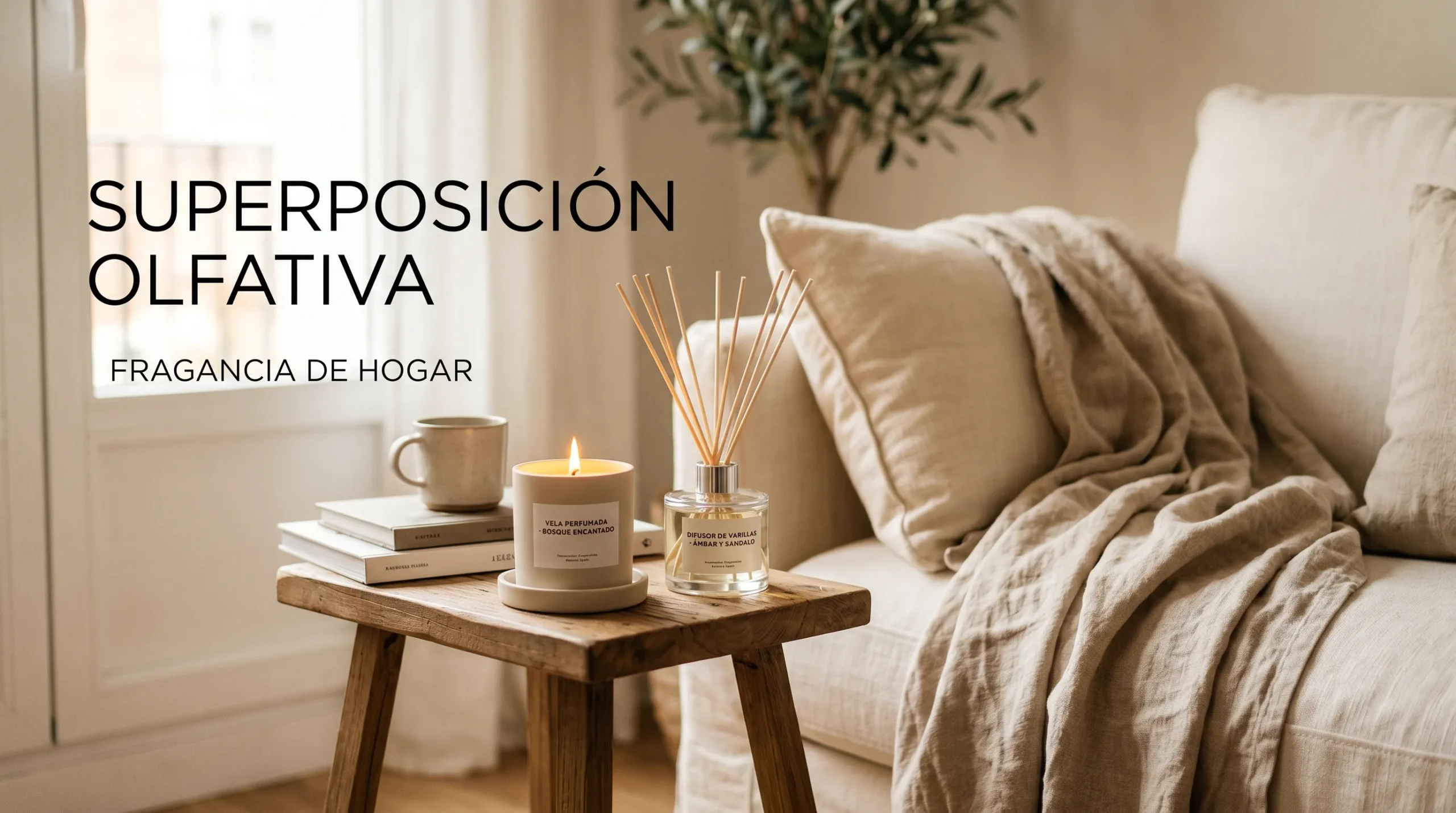 Capas olfativas hogar combinar velas difusores textiles experiencia sensorial completa